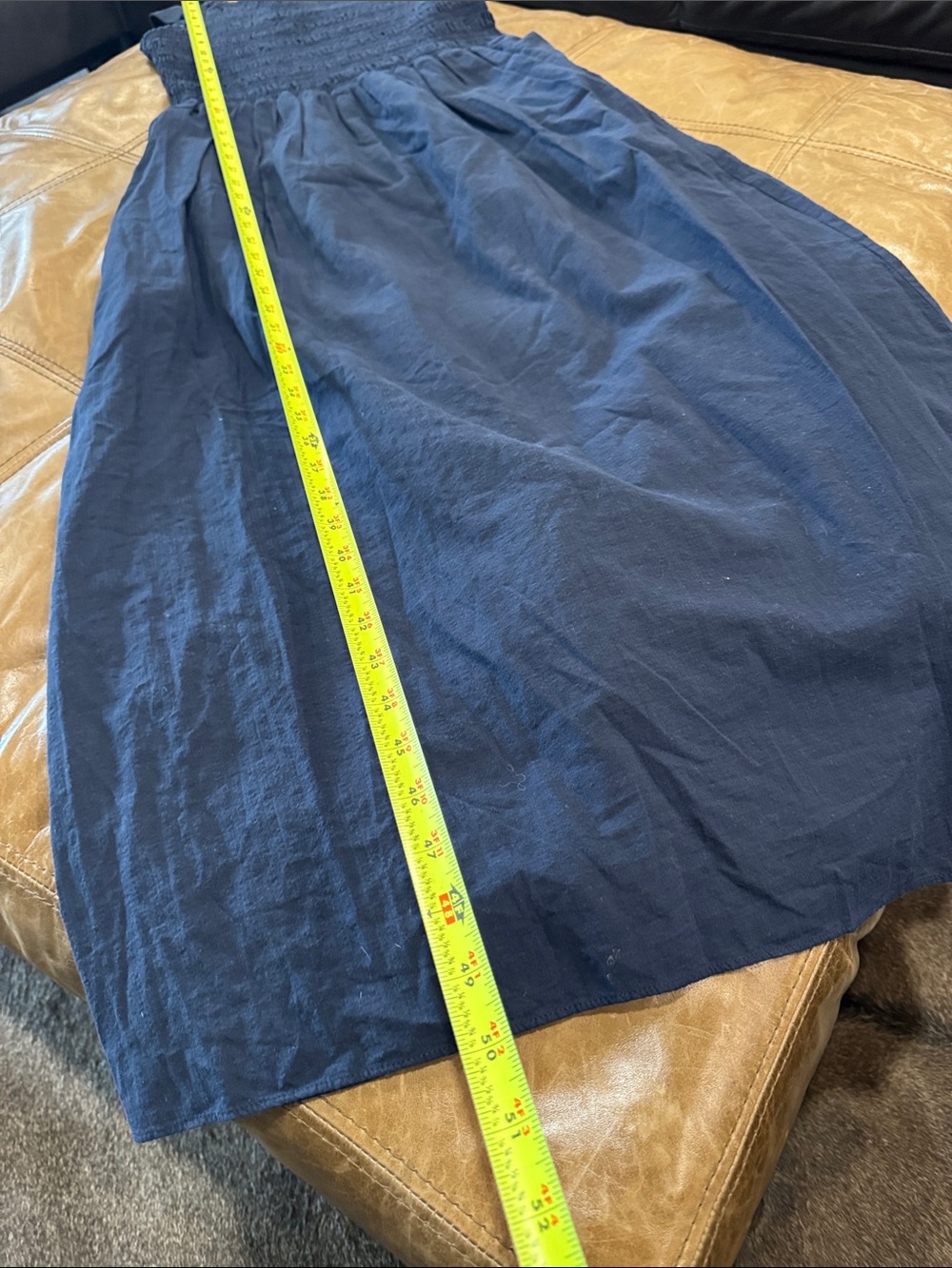 Everlane Navy Blue Smocked Maxi Dress - Picture 4 of 8